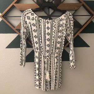 Off the shoulder Aztec romper